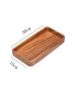 Plateau en bois de noyer sculpté à la main, style japonais, décoration rustique pour la maison - Product Image 5