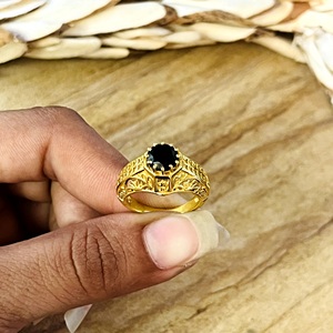 Trendy Boho Black Onyx Engagement <b>Ring</b> Bohemia Tribal Brass Jewelry Women 18K <b>Gold</b> Plated Geometric <b>Cocktail</b> <b>Ring</b> Third Party - Product Image 3