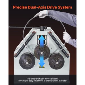 Curvatrice Elettrica a 3 Rulli da 2.2KW, Piegatubi Elettrico con Curvatura Massima 180° Reversibile per Tubi - Product Image 5