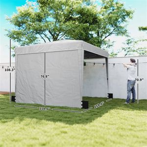 Tenda Parasole Portatile Grigio Chiaro, Gazebo Pratico per Esterni, Riparo dal Sole - Product Image 6