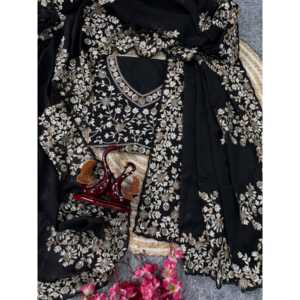 ชุดส่าหรีปาร์ตี้สวยๆสำหรับผู้หญิงที่มีลำดับและงานปัก zari - Product Image 6