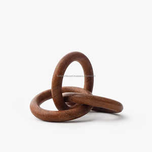 Anneaux de serviette en bois écologiques classiques modernes, forme ronde, 4,5 cm, durables, décoration de table de Noël - Product Image 3