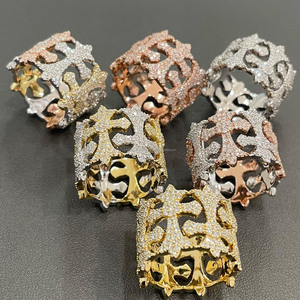 Cross Iced Out Holy Hip Hop Engagement Wedding Gift <b>Ring</b> for <b>Men</b> Moissanite 925 Sterling Silver Rhodium Plated Design Pave set - Product Image 2