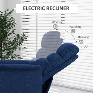 Sillón Elevador Eléctrico Azul Oscuro para Personas Mayores, Reclinable con Control Remoto y Bolsillos Laterales para Sala de Estar - Product Image 5