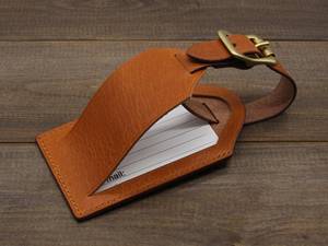 ป้ายติดกระเป๋าเดินทางหนังแท้แบบฟูลเกรน ป้ายชื่อเดินทางแบบกำหนดเอง ป้ายชื่อพร้อมฝาปิดป้องกันข้อมูลส่วนตัว ป้ายติดกระเป๋าเดินทาง LMP-0257 - Product Image 5