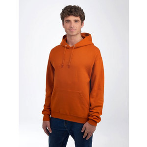 <b>Men's</b> <b>Orange</b> Hooded Fleece <b>Sweatshirt</b> Regular Fit Solid Color Casual Knitted Autumn Wear - Product Image 5