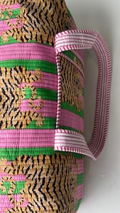 Large Luxury Quilted Cotton Duffle <b>Bag</b> Zipper High Quality Boho Vintage Block Print Trending Weekender Travel Shoulder <b>Overnight</b> - Product Image 3