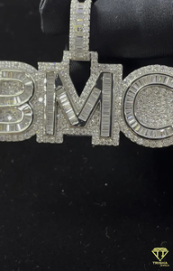 จี้ตัวอักษร "BMC" แบบกำหนดเอง สร้อยคอฮิปฮอปประดับเพชร สีทอง สีเงิน ของขวัญเครื่องประดับส่วนบุคคล - Product Image 4