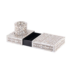 Luxury Mother of Pearl Mabkhar with Bakhoor Box Set Acrylic <b>Gift</b> Box Wholesale Ramadan Incense Burner for Middle East - Product Image 1