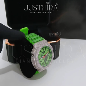 Montre de luxe avec lunette sertie de diamants Moissanite VVS, montre-bracelet haut de gamme style Hip-Hop unisexe, au meilleur prix - Product Image 4