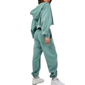 Conjunto de 2 Piezas de Sudadera con Capucha y Pantalones Cortos de Algodón Deslavado con Ácido, Talla XS, Chándal Deportivo para Mujer, Conjunto Deportivo Corto 2026 - Product Image 4