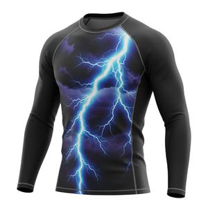 Ropa deportiva de compresión transpirable de manga corta Jiu Jitsu Rash Guard para hombre - Product Image 1