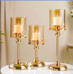 Porte-bougie en fer pour la décoration de la maison |   Élégant Porte-Bougie de Table de Style Classique Fait Main, Couleur Personnalisée pour Noël Pâques - Product Image 2