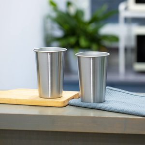 BPA Free Stainless Steel Classic <b>Camping</b> Beer Glass Mug Portable Single Wall Rolled Rim Metal Drinking Pint Glasses Party Use - Product Image 1