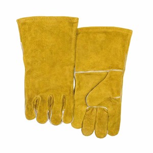 Gants de soudure en cuir de vachette pleine fleur robustes pour la sécurité industrielle, protection individuelle, lutte contre les incendies, gants durables pour four et grillades - Product Image 4