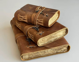 Leather Journal Key <b>Lock</b> <b>Diary</b> with Handmade Deckle Edge Paper Vintage Leather Bound Journal Personalized Gift for Daily Use - Product Image 6