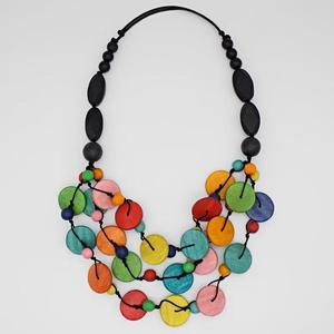 Colorful Resin Beads <b>Statement</b> <b>Necklace</b> Bold Vintage Geometric Fashion Jewelry Unisex Trendy Party Wear Gift Idea Unique Design - Product Image 5