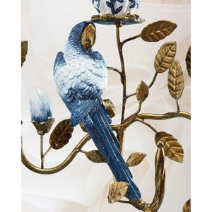 Candelabros en Forma de Árbol Dorados de Calidad Óptima con Detalles Florales Blancos para Decoración del Hogar - Product Image 6