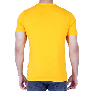 <b>Savage</b> <b>Men's</b> Yellow Short Sleeve O-Neck T-Shirt Regular Fit Printed Tropical Pattern Casual Jersey Cotton - Product Image 3