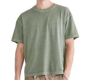 Camisetas de Algodón para Hombre, Transpirables, Ecológicas, Antiarrugas, Corte Holgado, Personalizables con Logotipo, Estilo Urbano - Product Image 1