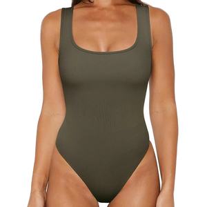 บอดี้สูทผู้หญิง ทรงรัดรูป กระชับสัดส่วน คอวี แขนกุด ช่วยเก็บหน้าท้อง เสื้อทรงเข้ารูป ใส่เที่ยวได้ ชุดฤดูร้อน 2026 - Product Image 1