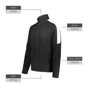 Chaqueta Bomber Negra de Manga Larga con Cierre para Mujer, Cuello Alto, Color en Contraste, Transpirable, Largo Regular, para Otoño - Product Image 5
