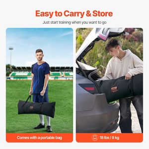Attrezzatura da allenamento a rete da allenatore a rimbalzo da calcio a doppia faccia 6 x4ft per calciatori - Product Image 5