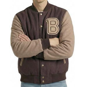 แจ็คเก็ตวาร์ซิตี้แบบกำหนดเองสำหรับผู้ชาย แจ็คเก็ตเบสบอลแบบ Letterman ปักโลโก้ ขายส่ง - Product Image 2