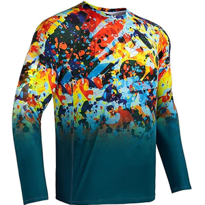 Maillot de pêche personnalisé pour homme 100% polyester 220g séchage rapide respirant protection UV imprimé par transfert thermique OEM vente en gros - Product Image 3