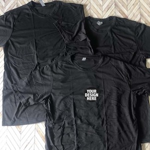 เสื้อยืดเปล่าพิมพ์ลายซิลค์สกรีน ผสมโพลีเอสเตอร์/คอตตอน แห้งเร็ว เป็นมิตรกับสิ่งแวดล้อม เนื้อผ้านุ่มพิเศษ พิมพ์โลโก้แบรนด์แบบ DTF ตามสั่ง - Product Image 1