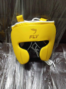 Top Ten Yellow PU Leather Fly Professional Comfortable Boxing Head Guard Full Face Protective Training Equipment - Product Image 4