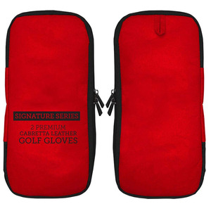 Leather Golf <b>Gloves</b> White With <b>Red</b> Trim Wrist Length Breathable For Sports Spring Summer Use - Product Image 4