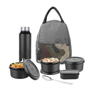 Fiambrera de lujo de acero inoxidable ecológica Cosmo, juego de vajilla con tapa y cuchara, duradero y práctico - Product Image 1