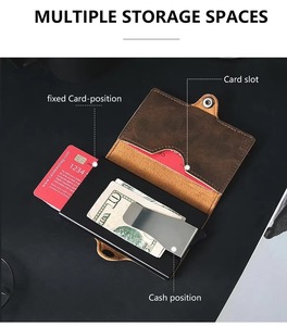 Cartera Corta de Cuero Vacuno Auténtico Crazy Horse Hecha a Mano de Estilo Simple para Hombre, Cartera de Cuero Vacuno Genuino - Product Image 4