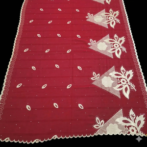 Nuevo Chal de Chifón Africano Duradero, Étnico Musulmán, Transpirable, con Bordado Floral y Pedrería, para Uso Diario, Venta al por Mayor, 12 Piezas para Mujer - Product Image 2