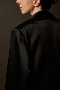 Blazer Negro para Mujer con Cuello de Solapa Transpirable, Cuello en V, Tafetán, Estilo Formal y Casual, Talla Grande - Product Image 5