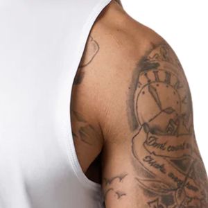 <b>Mens</b> <b>White</b> Sleeveless Athletic Gym Tank Top Knitted Sporty 100% Cotton Quick Dry Workout Sportswear Activewear - Product Image 5