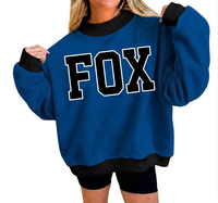 Sweat-shirt oversize à col rond imprimé Paris pour femme, pull en tricot à manches longues, coton 100%, coupe classique, automne