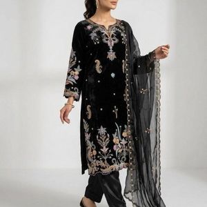 Ensemble Kurta et pantalon en verre premium brodé style romain avec magnifique doublure et dupatta brodée en organza pour femme – Tenue ethnique de créateur - Product Image 1