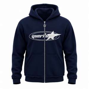 Sudadera con capucha y cremallera para hombre, personalizada al por mayor, con logo personalizado, hombros caídos, bordado personalizado, venta al por mayor - Product Image 2