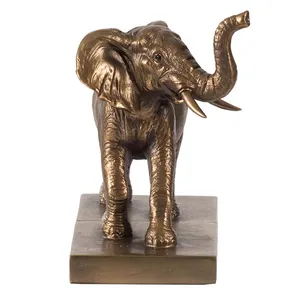Handmade <b>Aluminum</b> Vertical Elephant Bookends Set of 2 Metal Handicraft Feng Shui Tabletop Decor for Office - Product Image 3