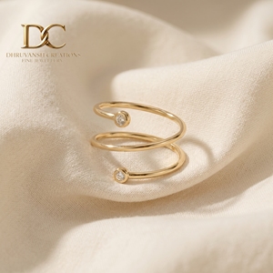 14KT Solid Yellow Gold <b>Adjustable</b> <b>Ring</b> with Lab Grown Diamond Classic Designer IGI Certified Jewelry for Women's Wedding & Party - Product Image 4