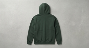 Sweat-shirt à capuche vert pour homme, uni, écologique, coupe classique, avec poche avant, tricoté, pour l'hiver - Product Image 3