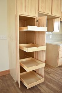 Heavy Duty Roll Out Wood Cabinet Drawers Slide Out Kitchen Pantry Shelf Custom Wooden Storage Tray Cabinet Organizer - Product Image 4