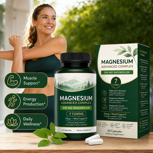 Capsules de complexe de magnésium avancé à 7 formes, 500 mg par dose, avec glycinate, malate, citrate, taurate, lysinate, orotate, <span class=keywords><strong>chlorure</strong></span> - Product Image 1
