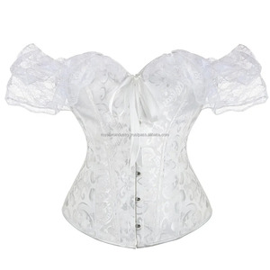 Women's High Compression Eco-Friendly Breathable Anti-Bacterial <b>Corset</b> Top Vintage Flower <b>Lace</b> Lolita Bustier Short Shapers - Product Image 5