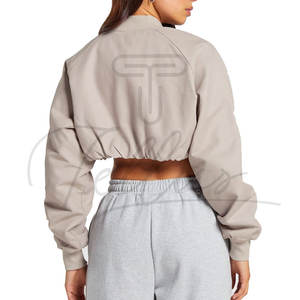 Chaquetas cortas de último diseño para mujer, a la moda, con cuello alto, personalizadas, para venta en línea. - Product Image 6