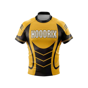 เสื้อรักบี้ระดับโปรสำหรับวันแข่งขัน ตกแต่งด้วยผ้าทวิลล์ปักลายโลโก้ ทนทาน เหมาะสำหรับทีมสโมสร ผลิตโดย Hoodrix Apparel - Product Image 2