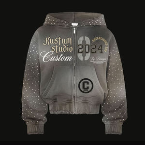 Sudadera con capucha y cremallera completa con logotipo personalizado para hombre, sudadera deportiva, sudadera para gimnasio, tela transpirable, proveedor mayorista en EE. UU. - Product Image 3