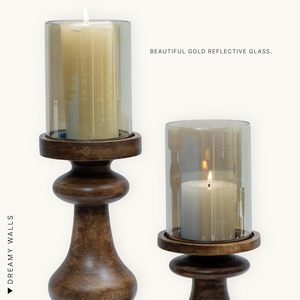 DREAMY WALLS Porte-bougie en bois de manguier avec verre, pour la décoration intérieure et la table à manger - Product Image 2